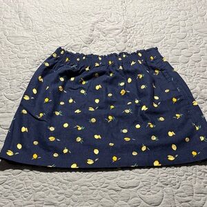 J. Crew Navy Skirt with Lemon Print